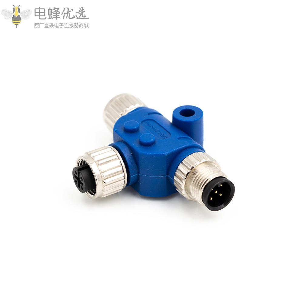 NMEA2000多端口T型M12连接器