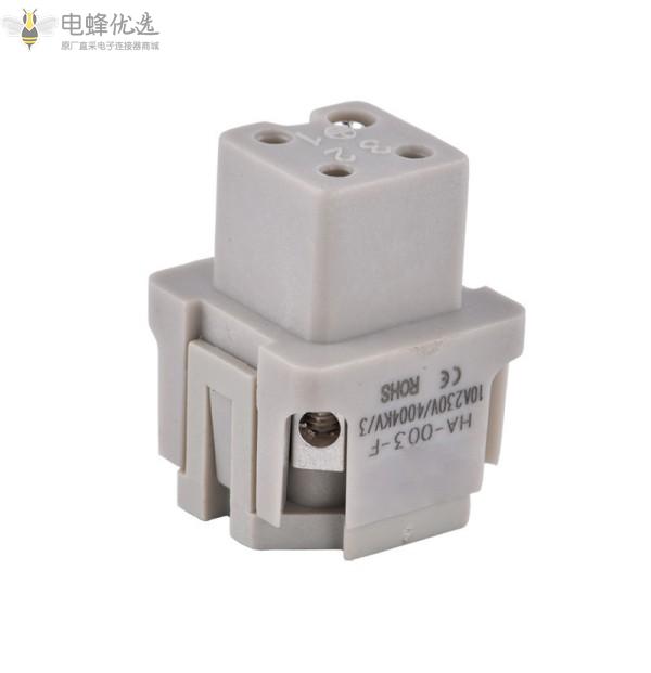 矩形重载连接器热流道温控箱接线盒插座3+1针4针公芯母芯
