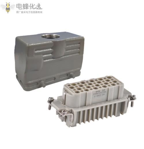 矩形重载连接器40芯/针热流道工业防水插头插座