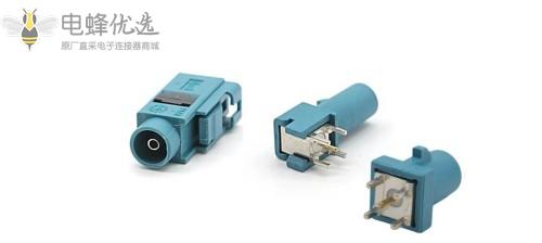 FAKRA-K1.5-Z型水蓝色直母头RF射频连接器车载延长线4G/GPS