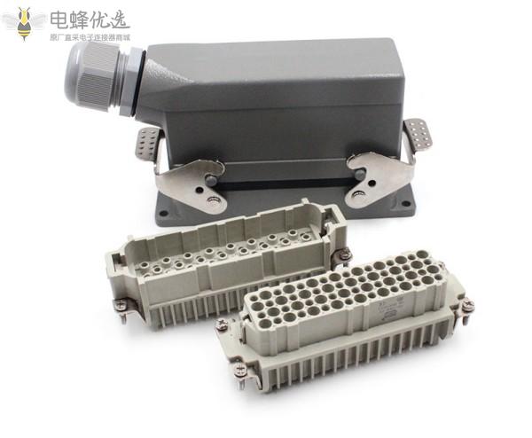 厂家供应64芯明装连接器重载接插件矩形高频防水插头插座