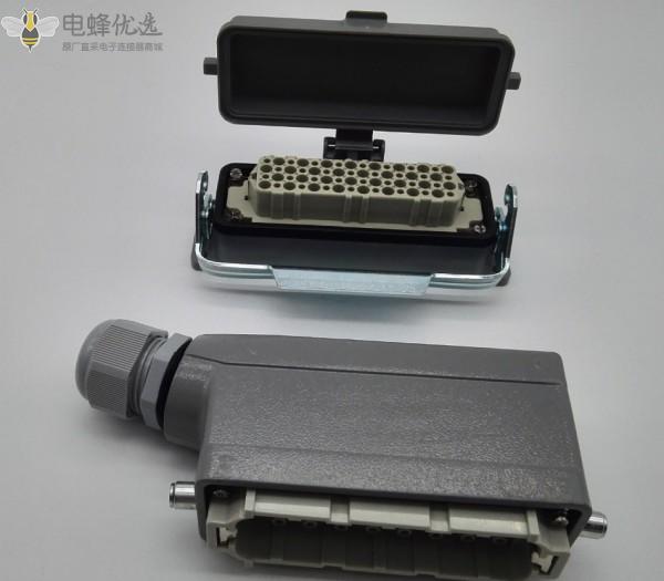 64芯冷压接线重载连接器矩形航空插头插座热流道模具接插件火车电气插头