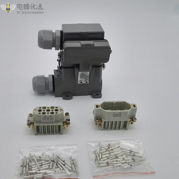重载连接器冷压焊接15芯耐压4KV矩形热流道模具插头插座