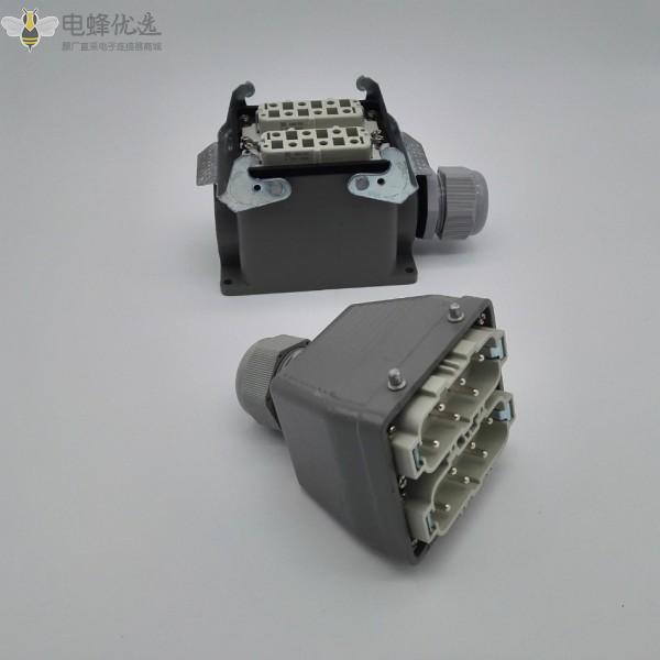 12芯大电流35A矩形重载连接器插头插座热流道模具EB-JH-ZZ-105
