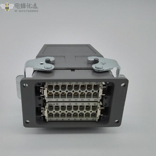 厂家直供32芯重载连接器16A热流道模具矩形航空插头插座