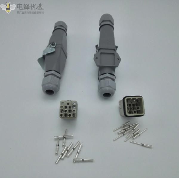 12芯直式或弯式重载连接器高频防水航空插头插座