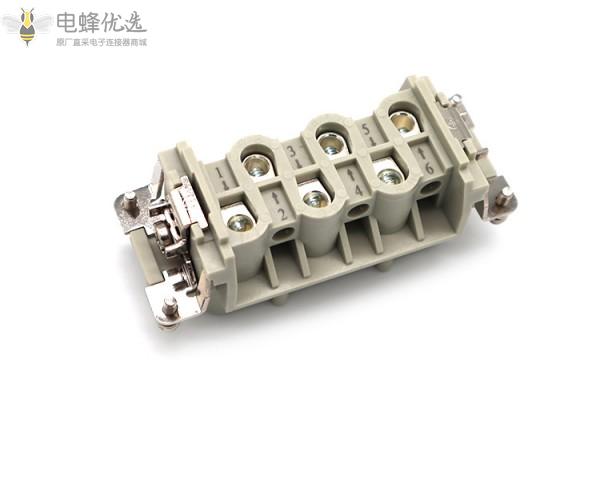 6针重载HSB连接器螺钉插芯35A大电流工业插头插座
