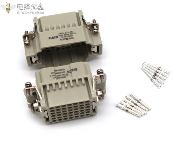 42芯重载HDD连接器10A冷压母插芯压接超高密型插芯