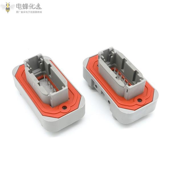 4芯汽车防水连接器AC/DC公母端子PCB接插件弯针-电蜂优选