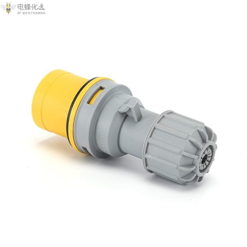 IP44新款黄色工业连接器3芯16A工业插头250V