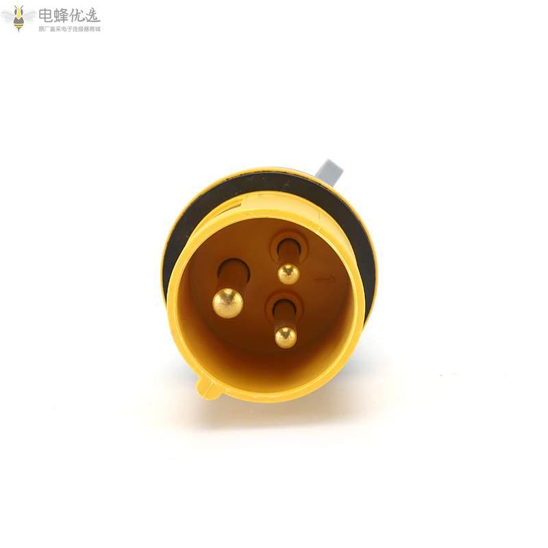 IP44新款黄色工业连接器3芯16A工业插头250V