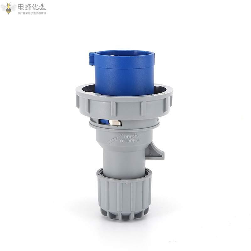 欧标IP67防水3芯工业连接器16A32A工业250V2P+E移动插头