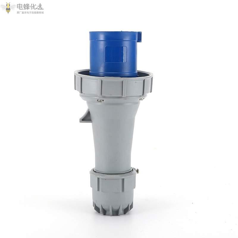 防水IP67工业连接器3芯单相63A250V尼龙防尘工业插头