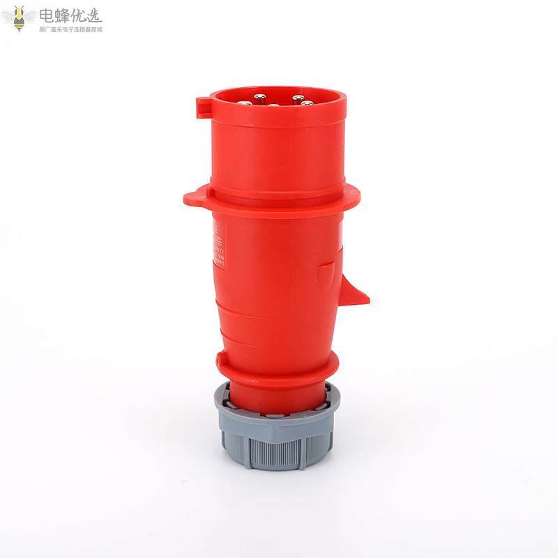 5芯欧标三相工业连接器16A32A防水IP44工业250V移动插头3P+E+N