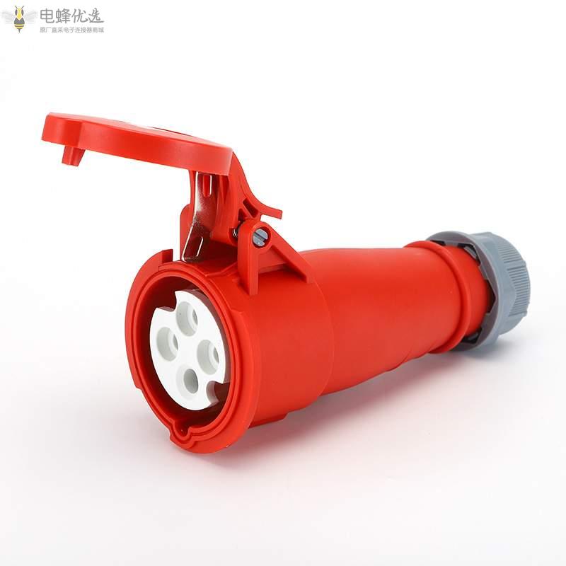 4芯三相工业连接器防水ip44电缆耦合器16A250V2141