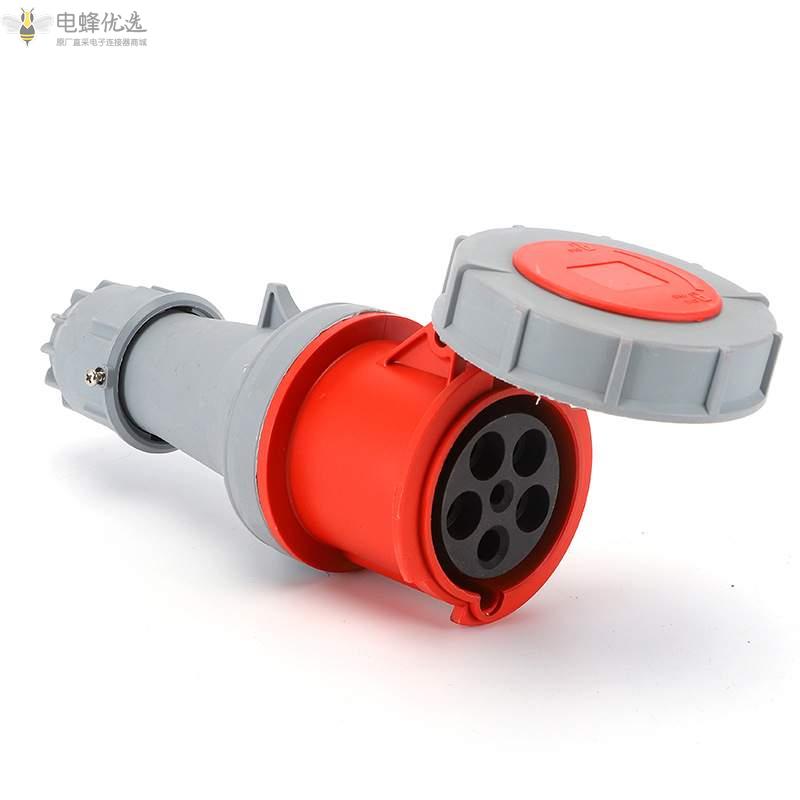 5芯16A32A工业连接器防水IP67航空移动式插座耦合器250V3P+E+N