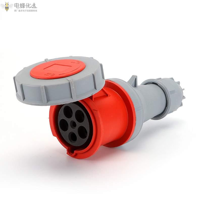 5芯16A32A工业连接器防水IP67航空移动式插座耦合器250V3P+E+N