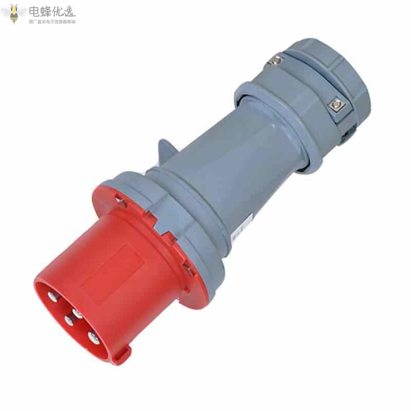 TYP-1231工业连接器4芯63A400VIP44工业防水插头3P+E