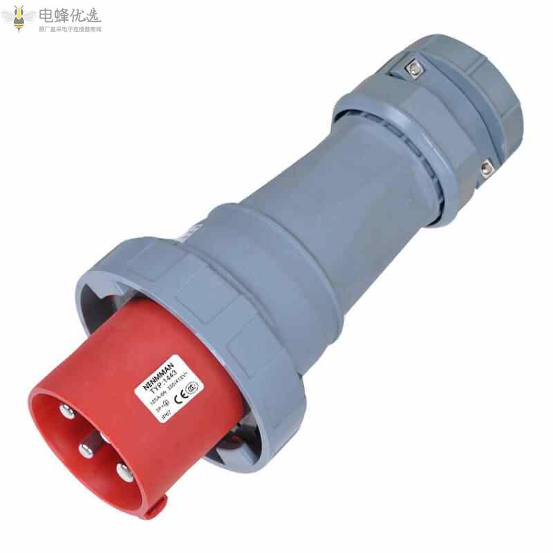 TYP1443工业连接器4芯125A400V防水插头IP67进口工业防水插头3P+E