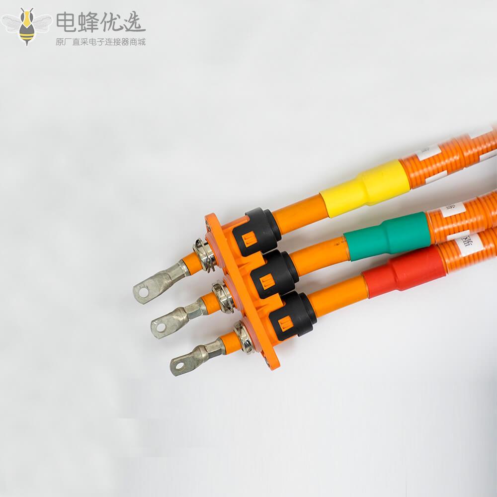 RPT_IPT高压电源连接器电池线连接器200A3芯50mm2电缆厂家定制