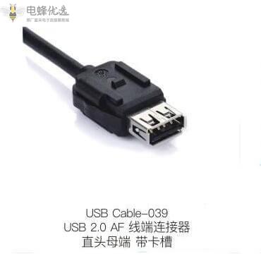USB_2.0_AF线端连接器直头母端带卡槽定制价格