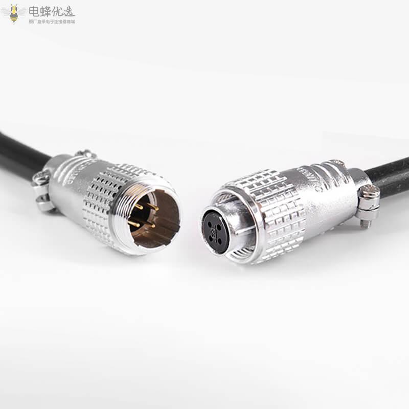 TP12对接款连接器航空插头直式4芯公母圆形连接器厂家批发