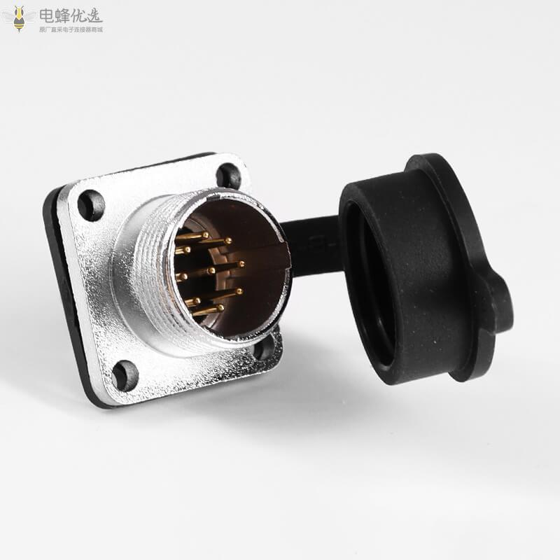 铜芯镀银TP16_9芯连接器航空插头方形法兰插头插座厂家批发