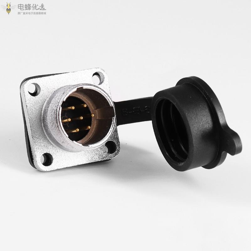 航空插头插座TP20_7芯方形法兰座公母对插连接器焊线式厂家批发