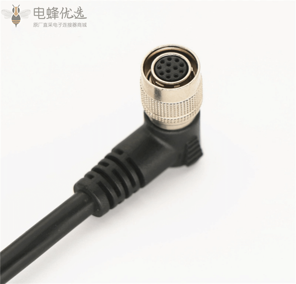 HR相机电缆直角12针母头线束单端工业相机线材厂家