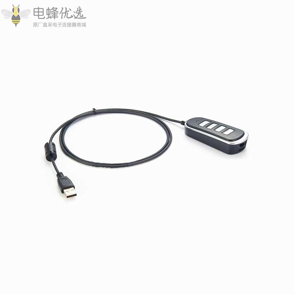 USB2.0_type_A转RJ9转接头头戴式耳机控制线接1m线材厂家