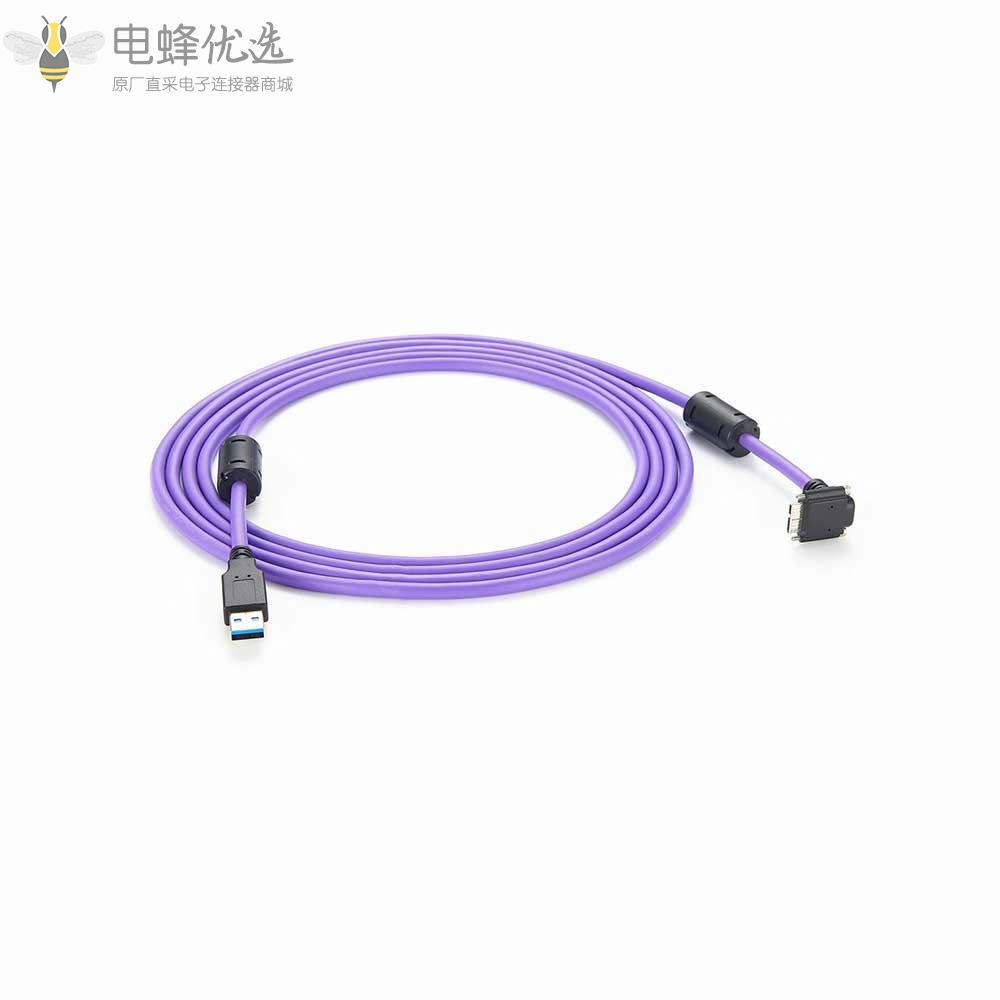 USB_3.0公头转弯式Micro_B公头接线材1m