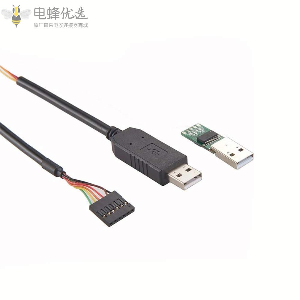 USB转串口杜邦FT232R_USB_to_UART_Bridge_COM3_PLC_MCU编程线缆1米