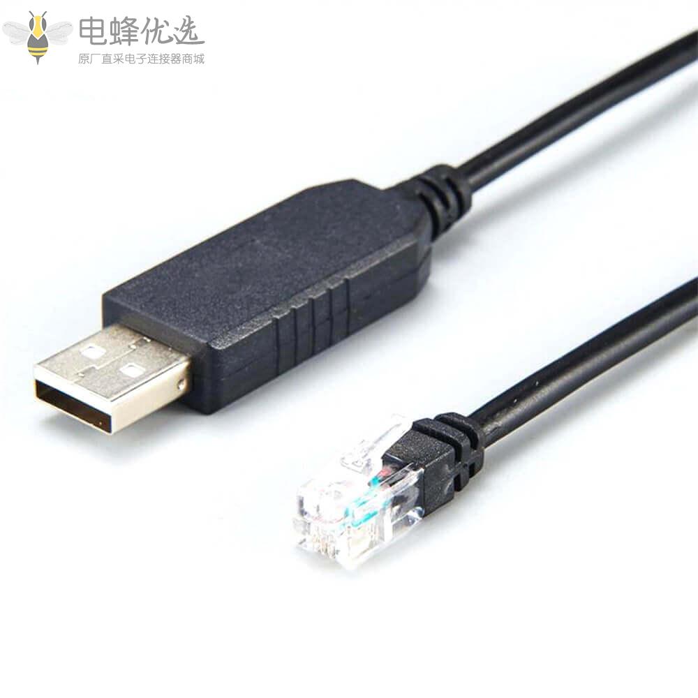 USB2.0公头转RJ12公头带Ftdi芯片接1米线缆