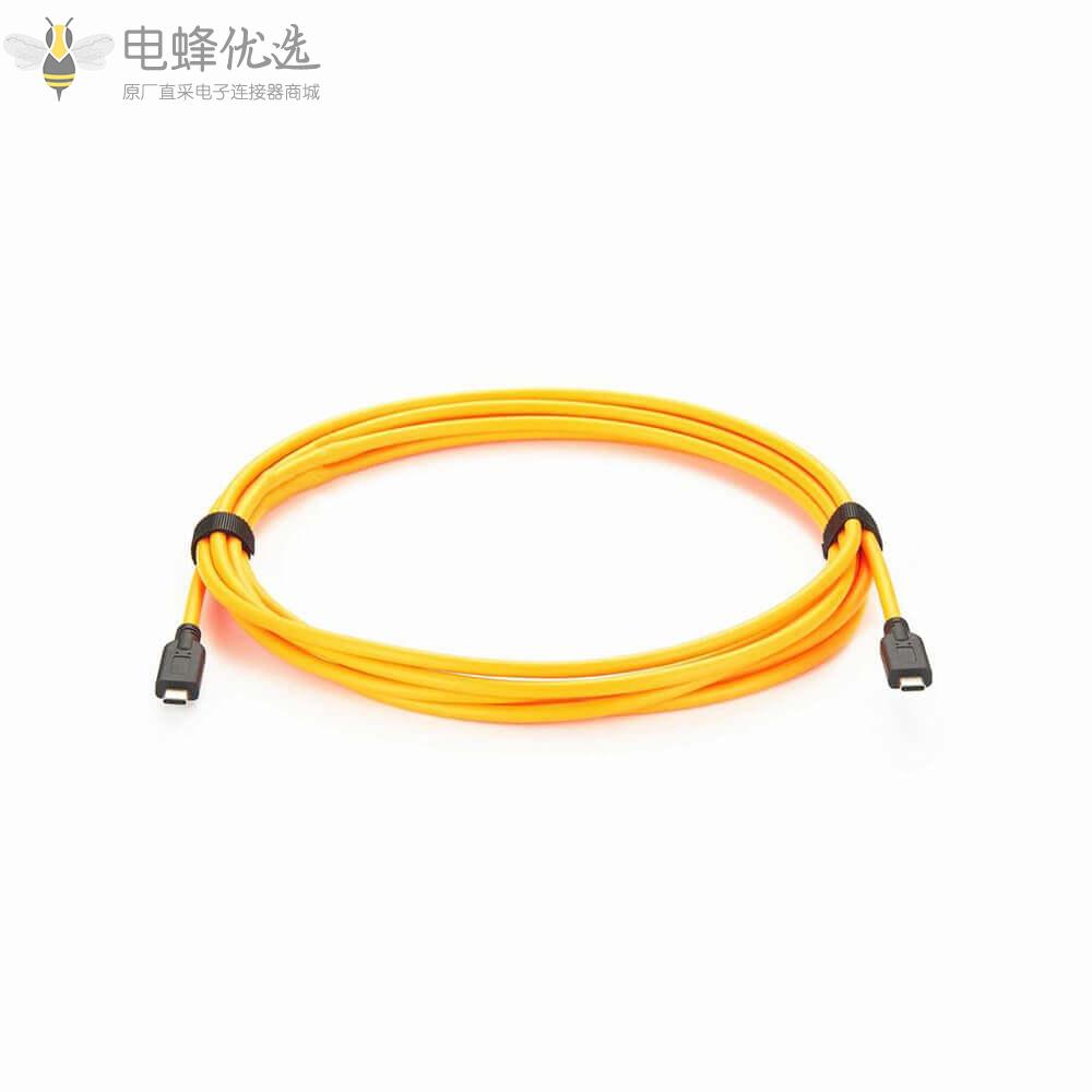 USB_Type-C公头转USB3.0Type_C公头弯式相机以太网接5m线材