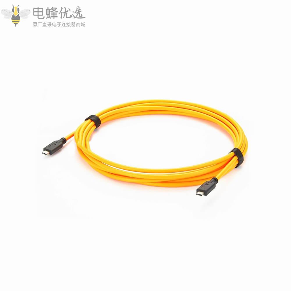 USB_Type-C公头转USB3.0Type_C公头弯式相机以太网接5m线材