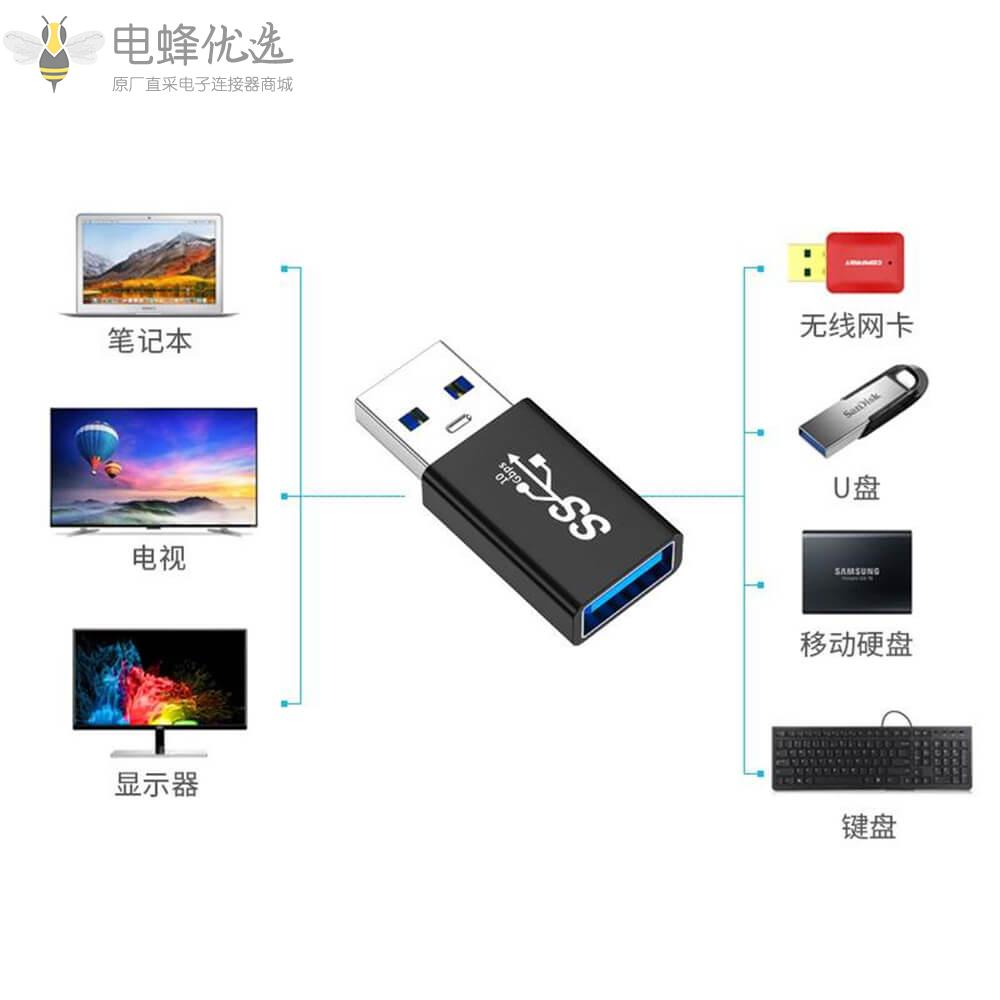 USB3.0母头转USB3.0母头转接头