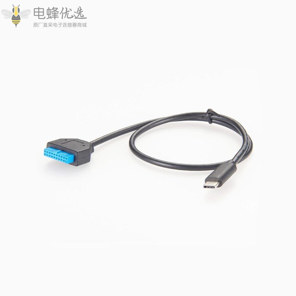 USB_type_C转USB_3.0母头孔20Pin