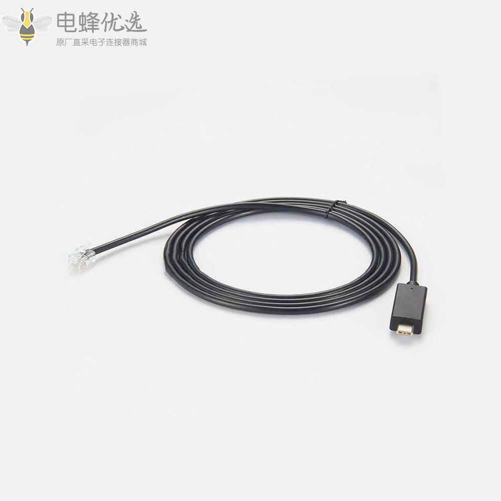 USB_C转RJ12_RS232串行转换器POS读卡器电缆