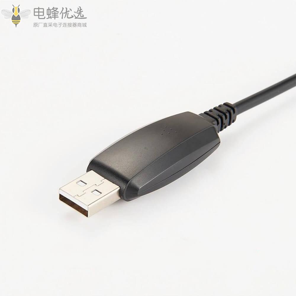 直式USB公头转BF_UV9R耳机线接1米线缆
