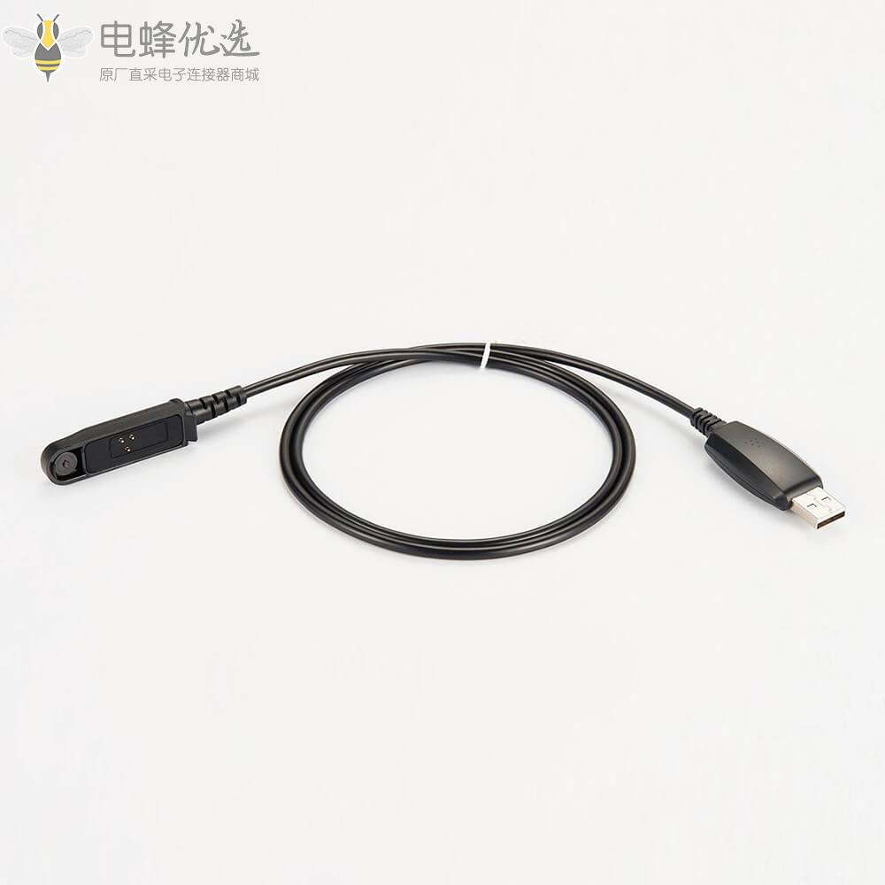 直式USB公头转BF_UV9R耳机线接1米线缆