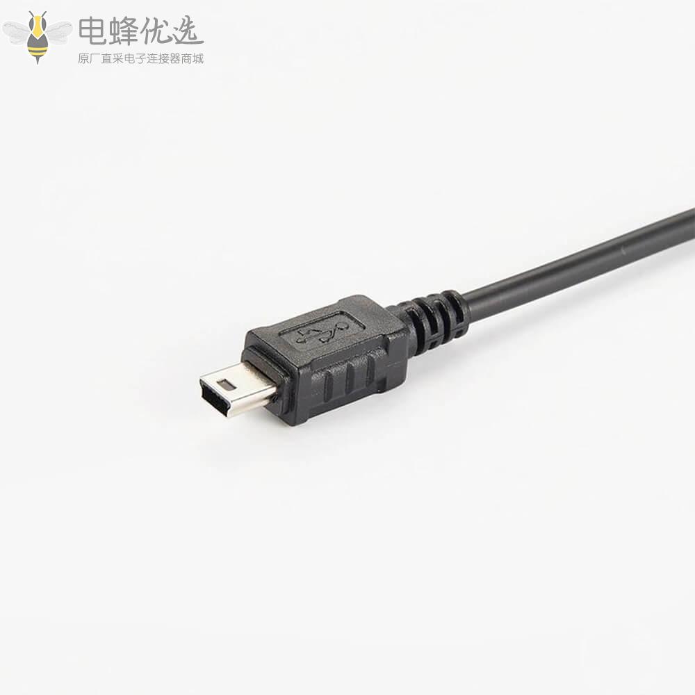 直式USB公头转迷你USB接1.5米RS232串口线缆