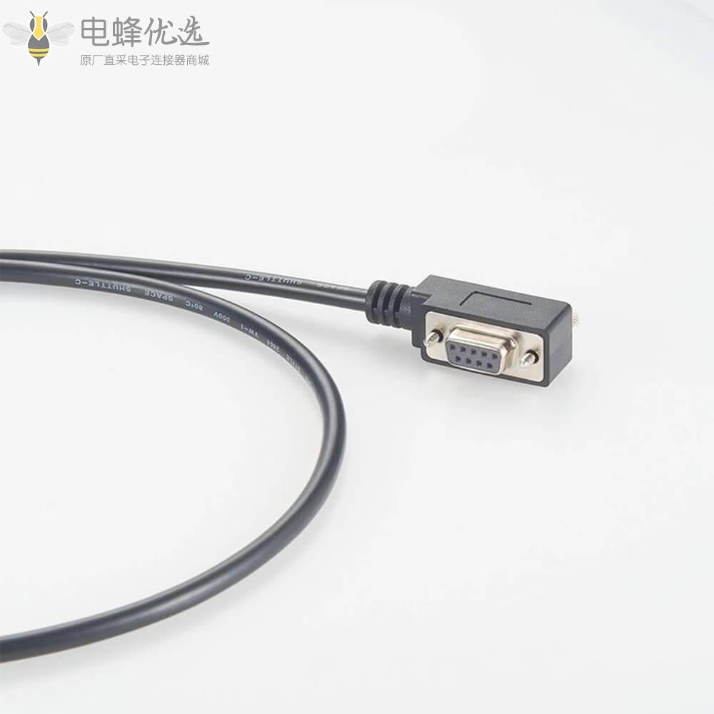 USB直式公头转D_sub弯式9芯母头RS_422_RS485接1米适配器电缆线材