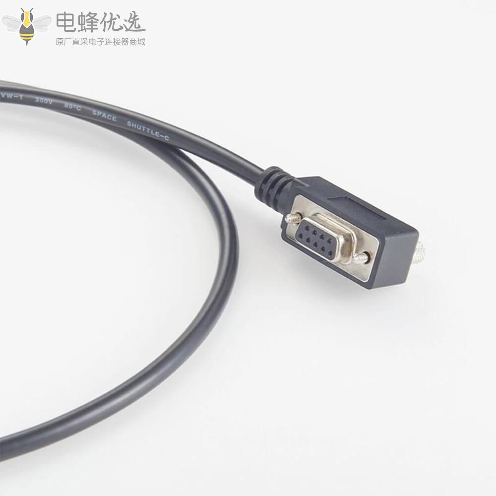 USB直式公头转D_sub弯式9芯母头RS_232接1米适配器电缆连接线