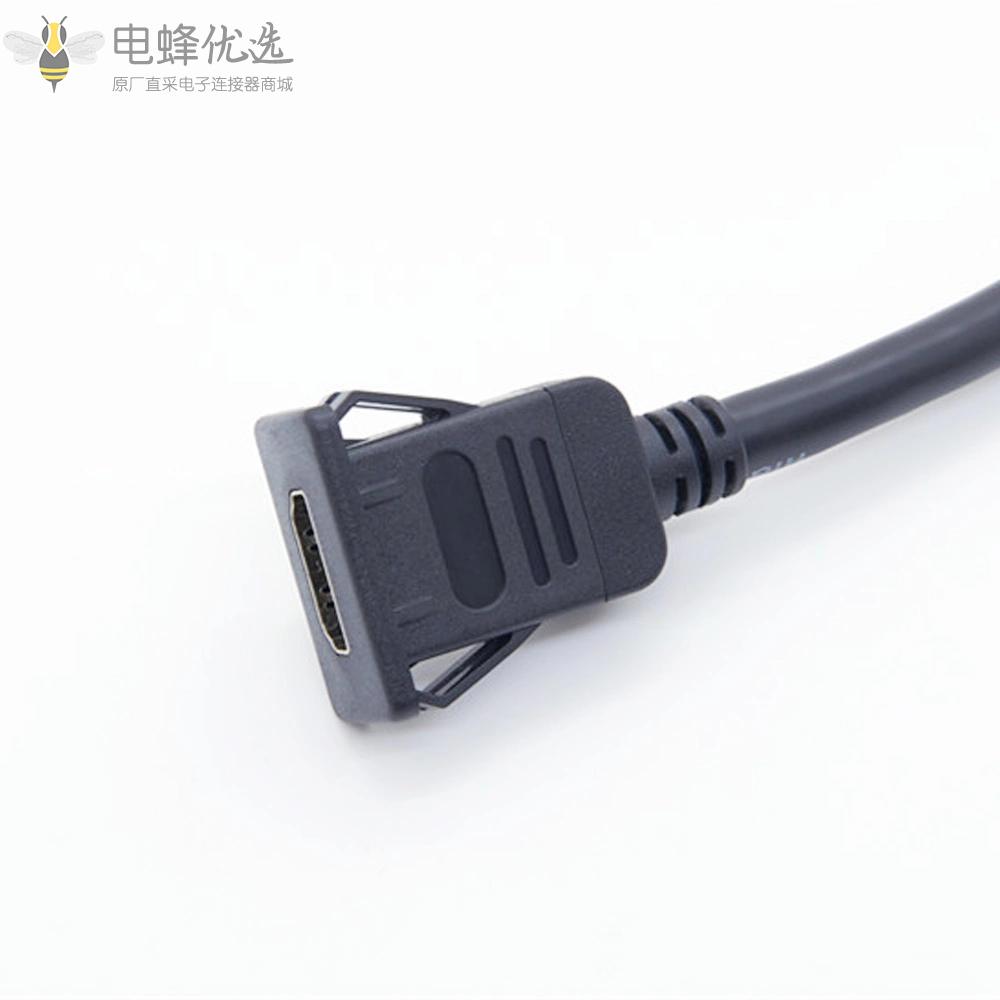 HDMI_2.0母头转公头数据延长线面板安装卡入式以太网转接线30厘米