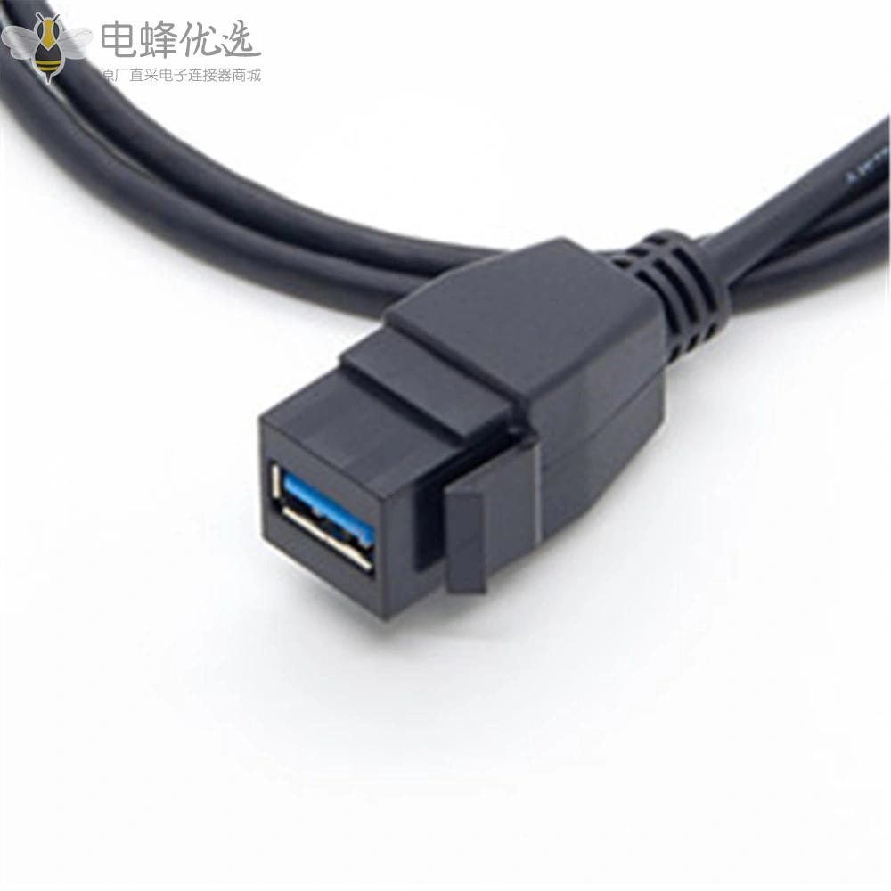 USB_3.0_Type_A母转USB_A_3.0公卡入式线超高速数据传输5_Gbps_20厘米/8英寸