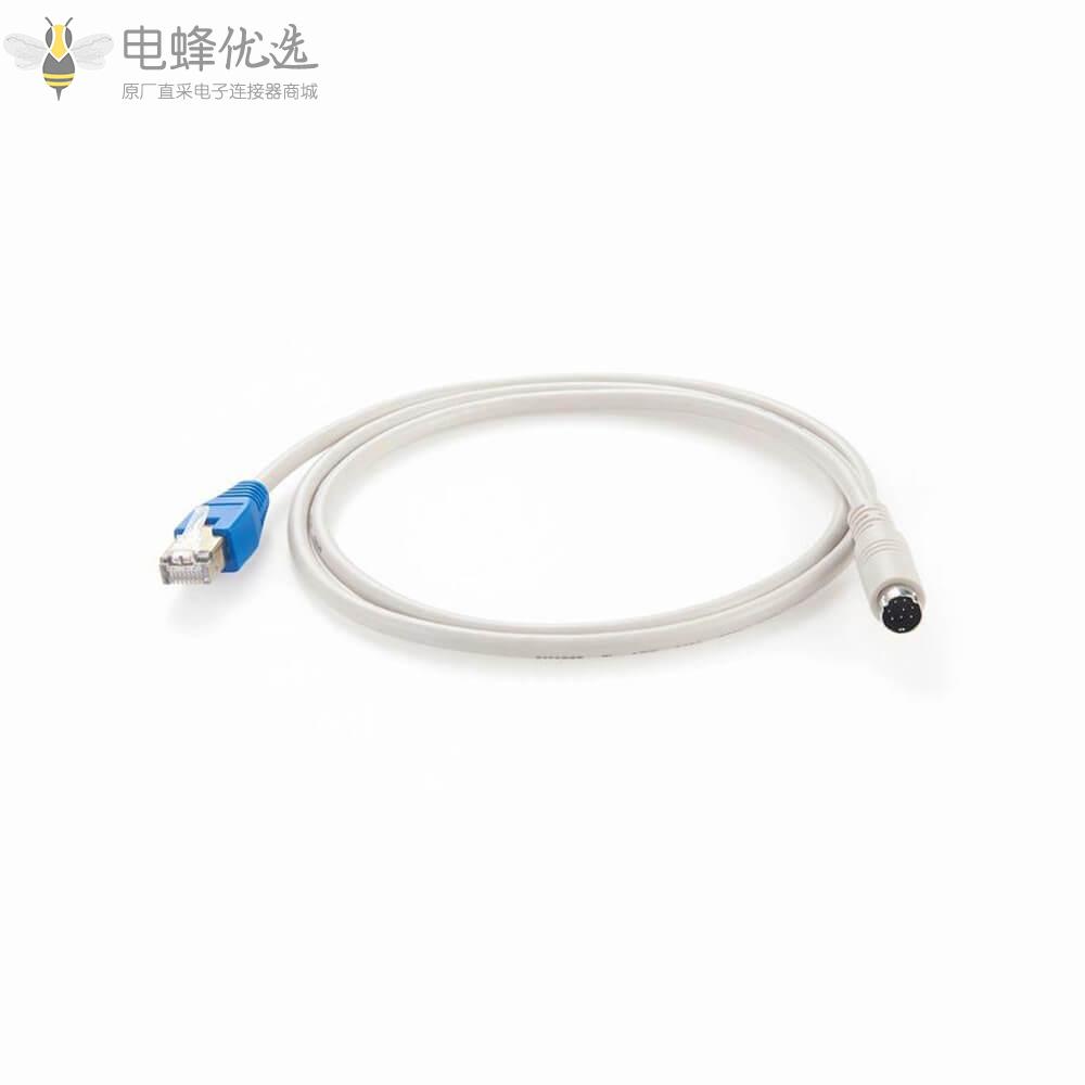 8Pin_Din转RJ45_RS232摄像机控制电缆适用于Sony_VISCA_Daisy_Chain_PTZ_EVI/BRC/SRG系列摄像机