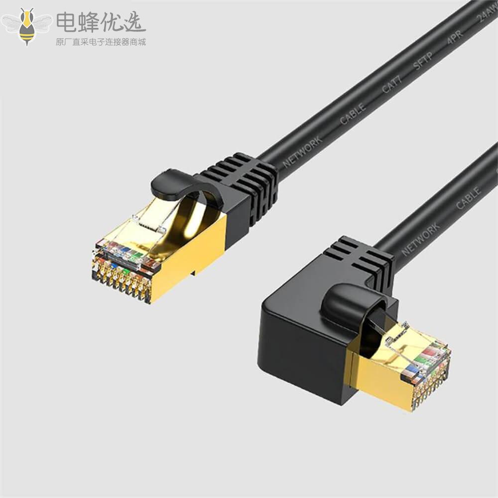 Cat6以太网线直角向下RJ45_90度网络连接器