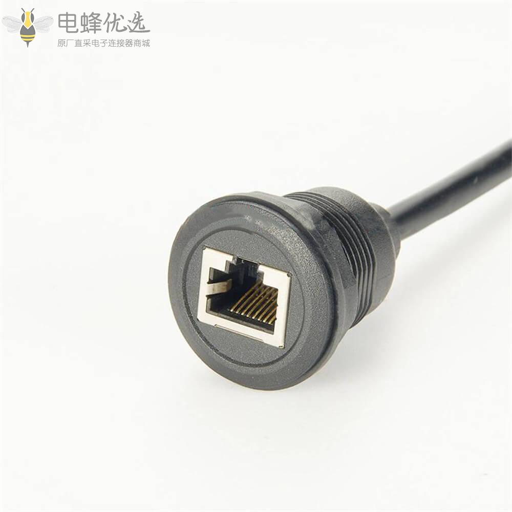 RJ45_Cat6耦合器插头转插座面板安装连接器转接线接60厘米连接线