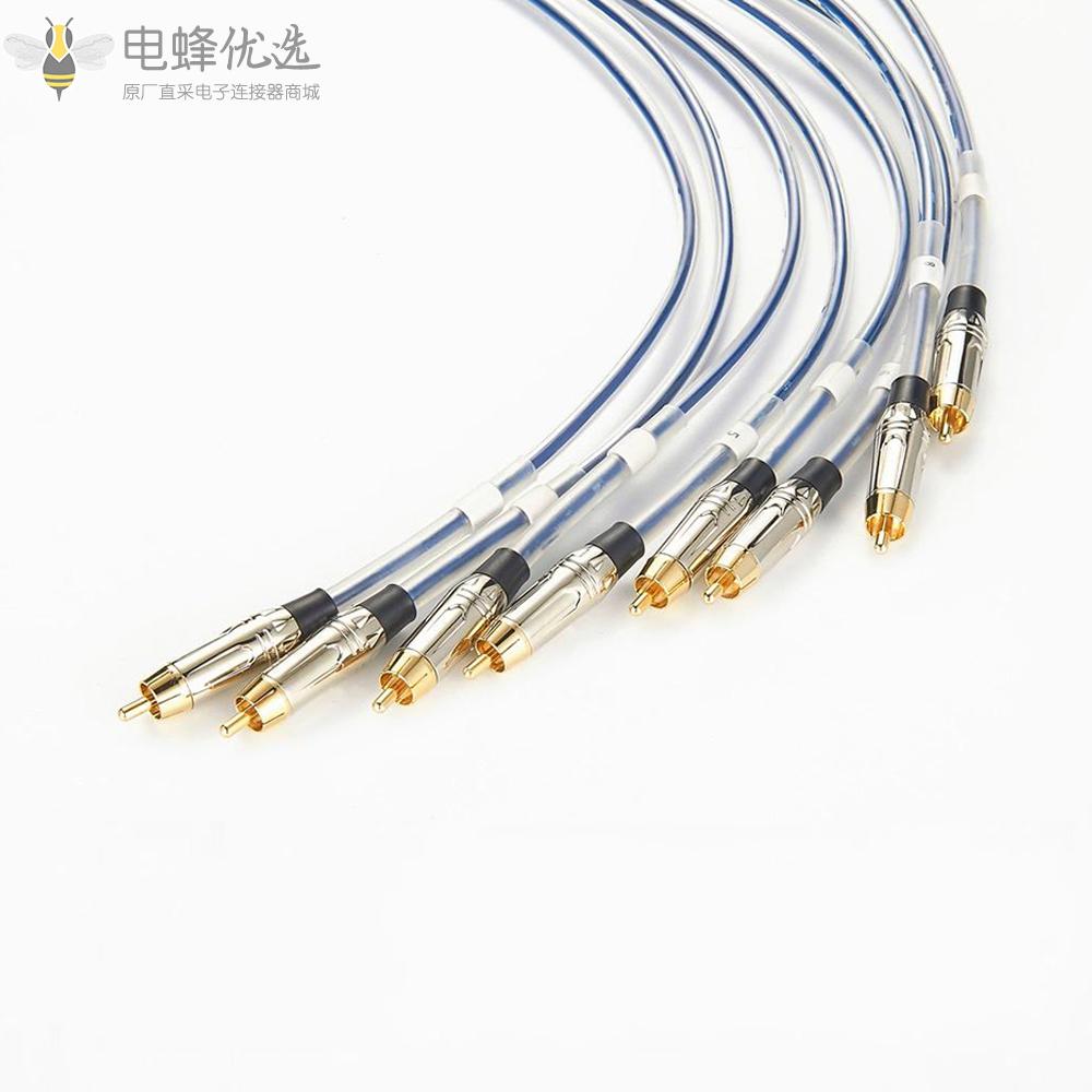 模拟DB25公头转8X_RCA蛇形电缆立体声音频适配器扩展