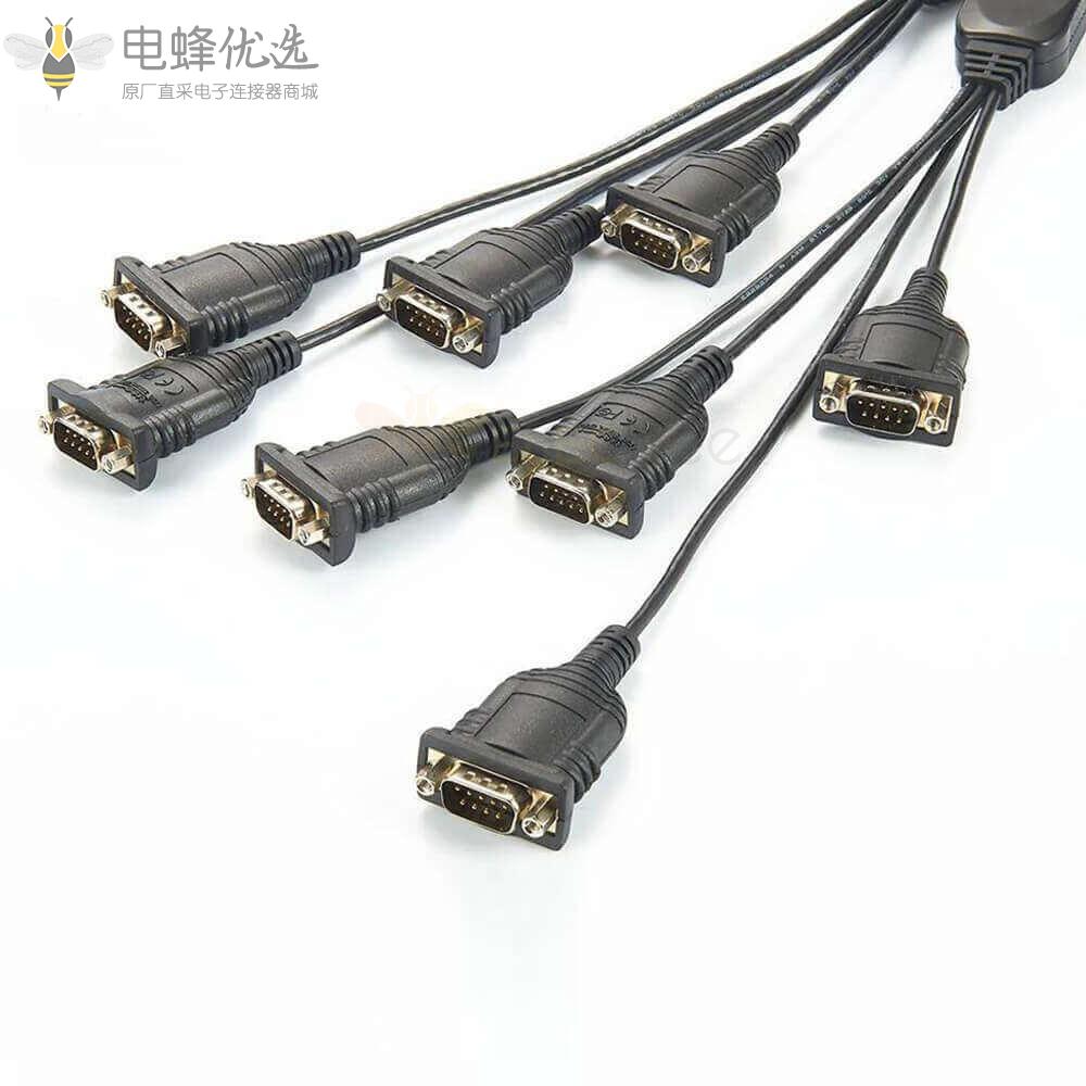 USB_C转8端口DB9串行RS232适配器FTDI芯片组线材0.5米